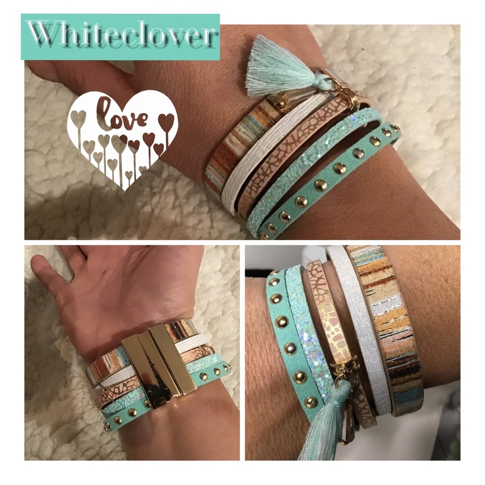 Multi-layer vegan boho cuff bracelet